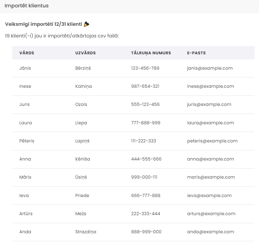 Import client database