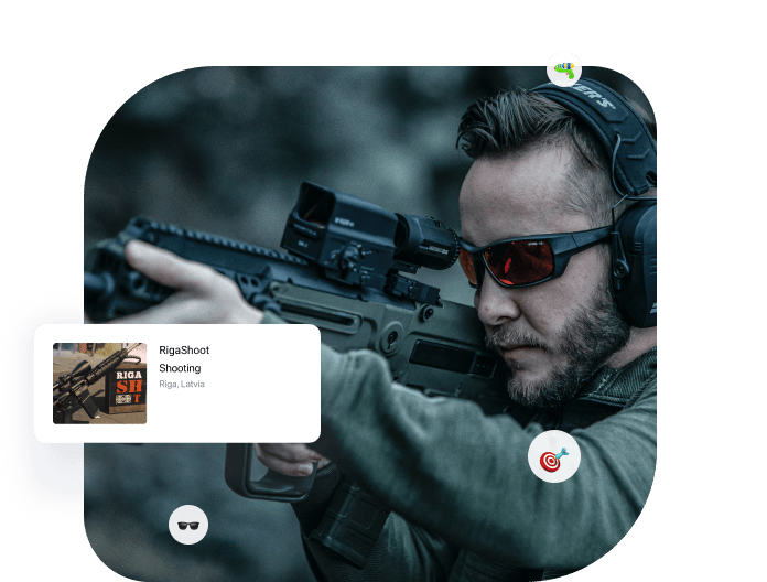 Subscription-free booking system for paintball, airsoft, shooting