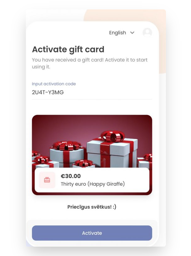 activate gift card