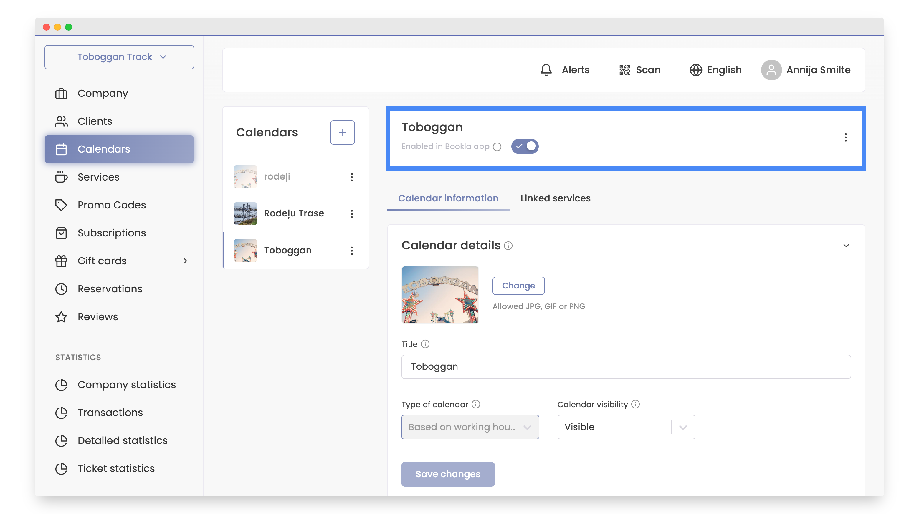 Enabling the calendar