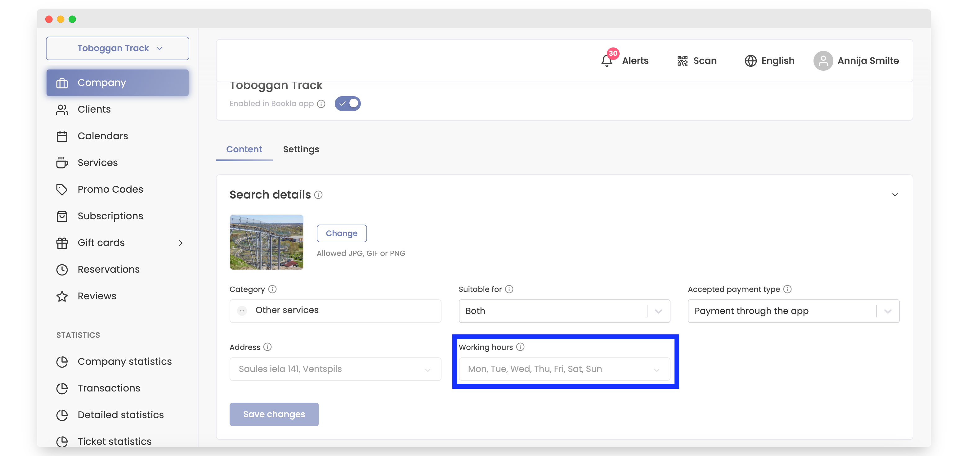 working hours bookla