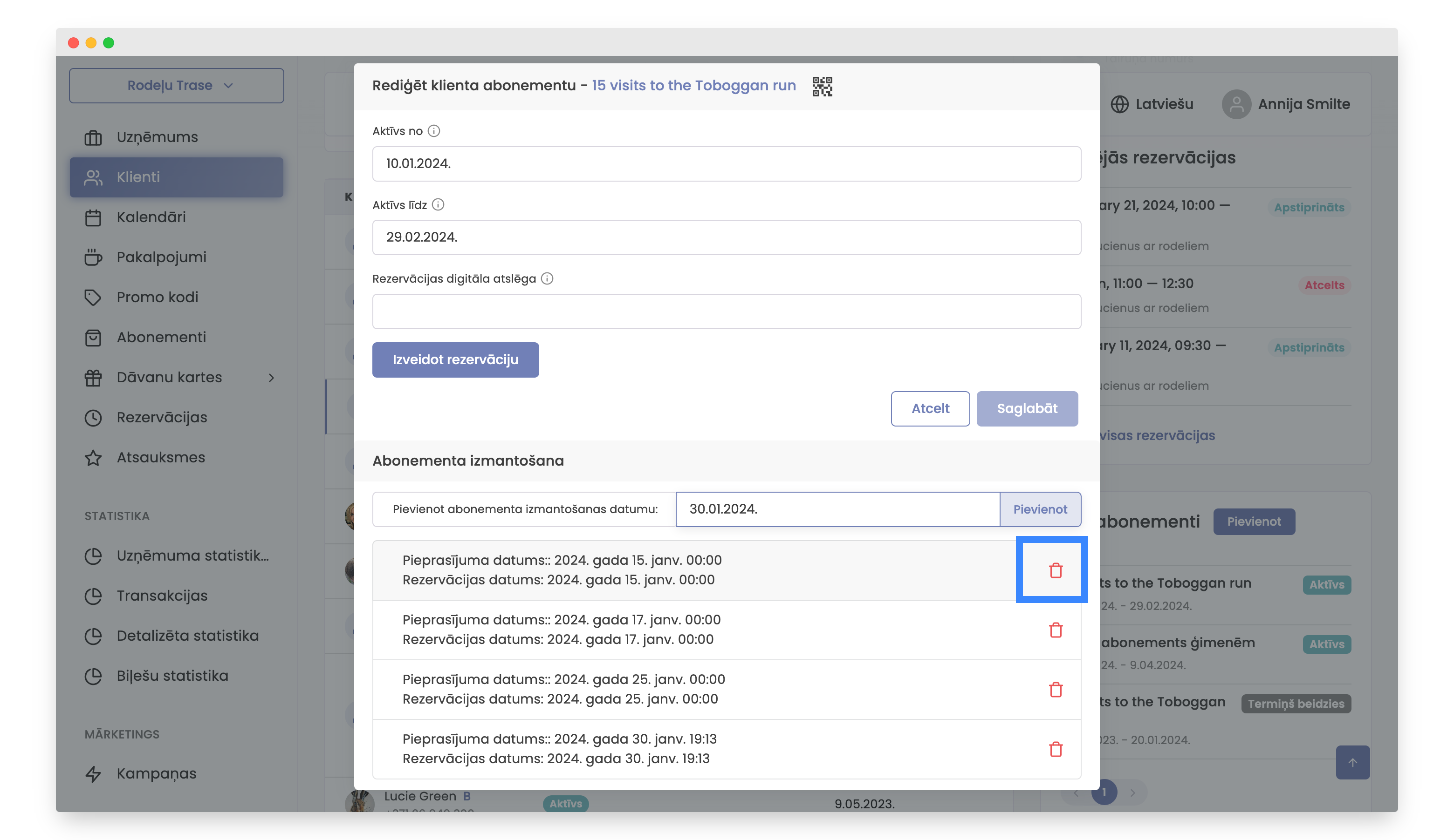 Pievienot apmeklējumu