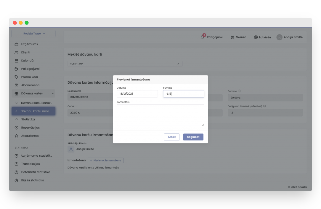 pievienot izmantošanu