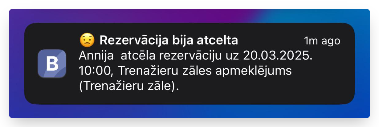 atcelta rezervācija