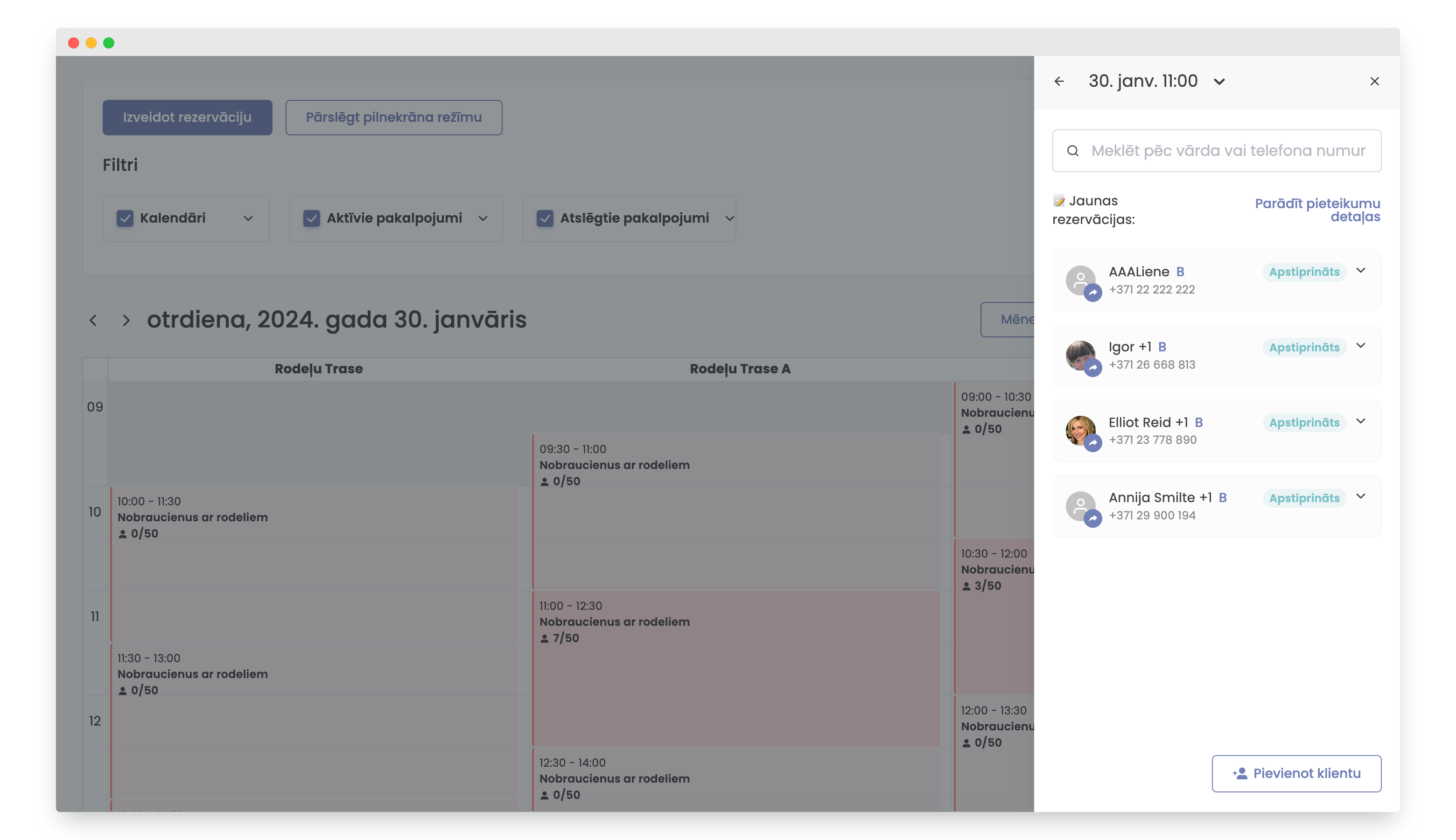 izvēlēties klientu