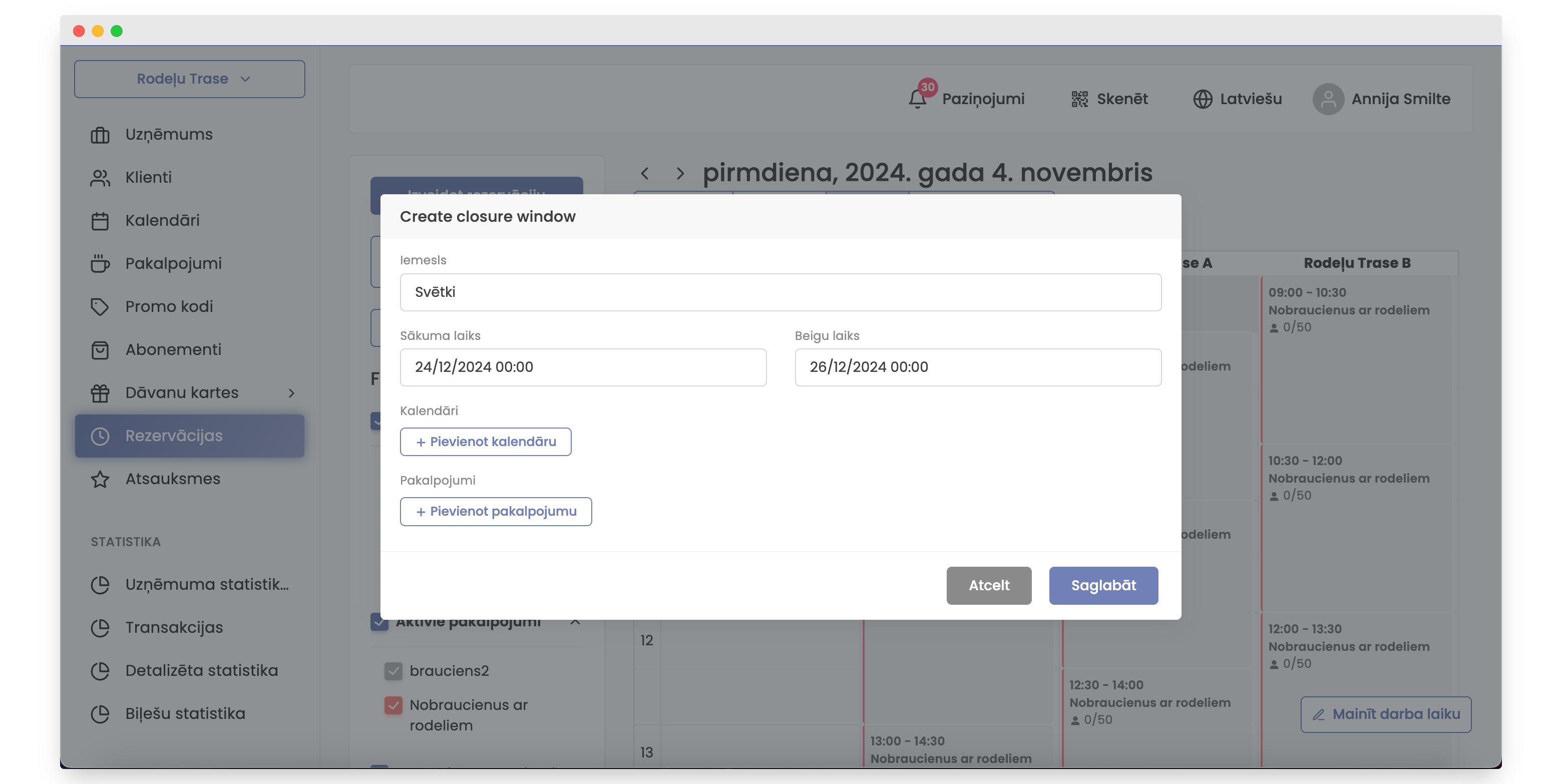 creating closure window