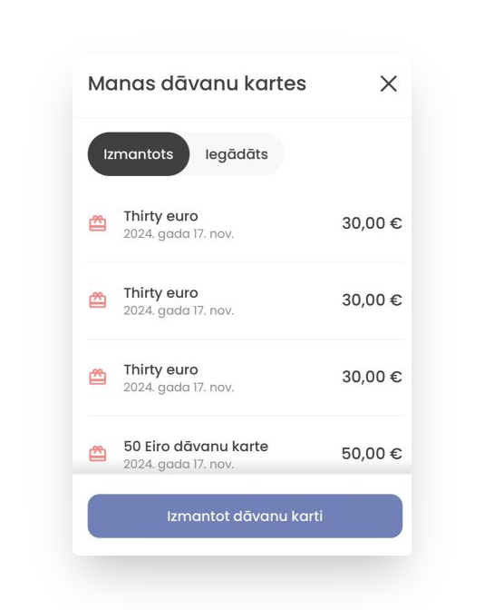 dāvanu kartes