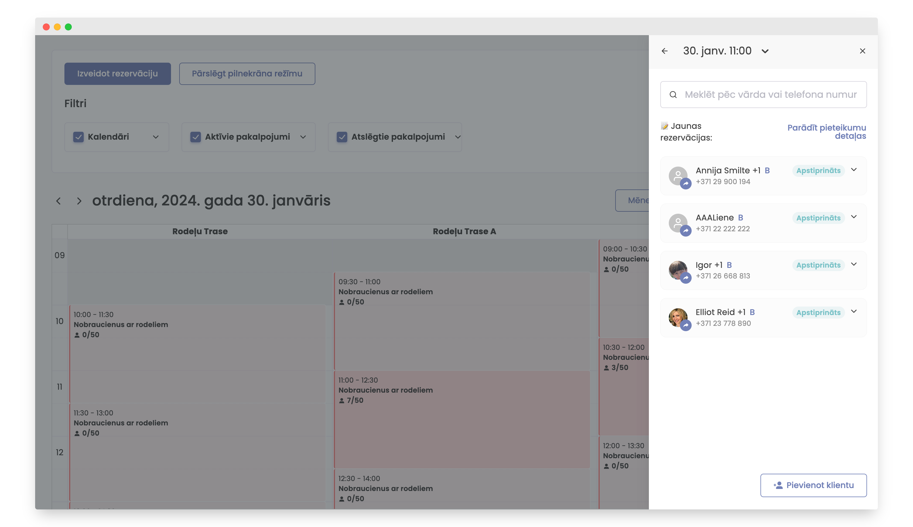 izvēlēties klientu